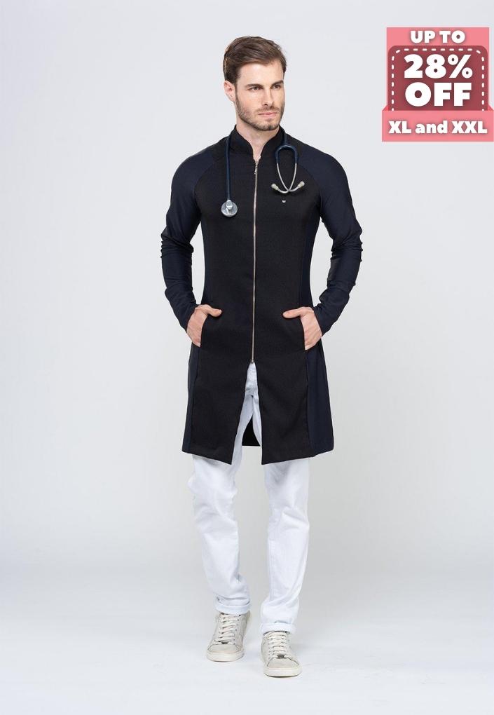 Coats & Scrubs Men's Carmel Black Lab Coat