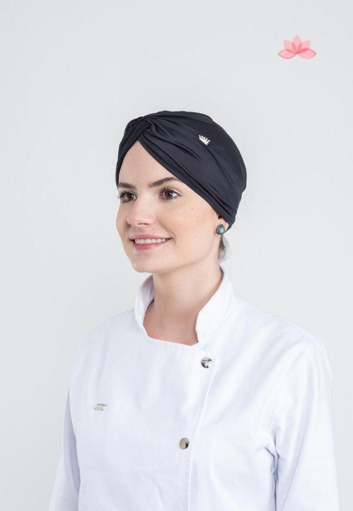 Dra Cherie Women's Black Turban Cap