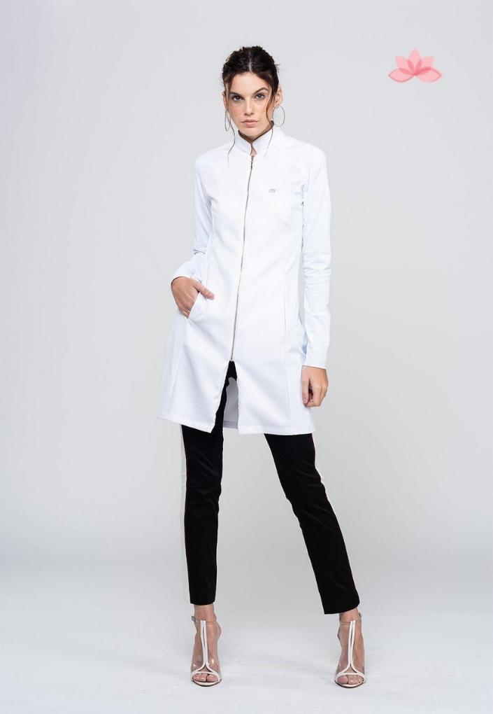 Dra Cherie Women's White Carmel Lab Coat