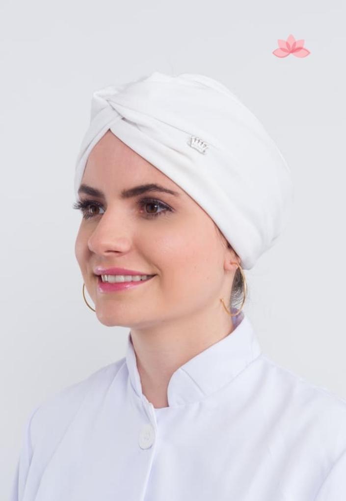Dra Cherie Women's White Turban Cap