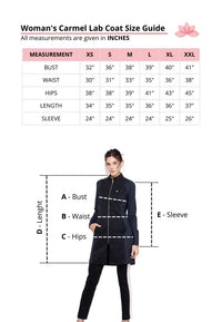 Thumbnail for Dra Cherie Women's Navy Carmel Lab Coat Size Guide