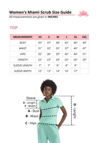 Thumbnail for Dra Cherie Women's Lavender Miami Scrub Size Guide Top
